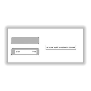 Double Window Envelope for 3Up W2's Self Seal