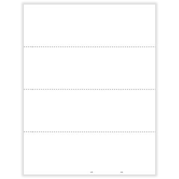 W2 Employee 4Up Horizontal Blank w/Backer