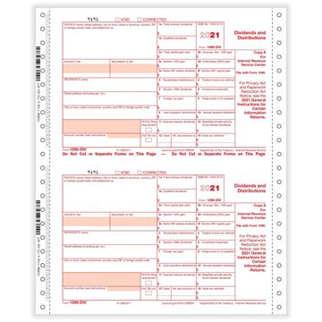 1099DIV Dividend 4part 1wide Carbonless