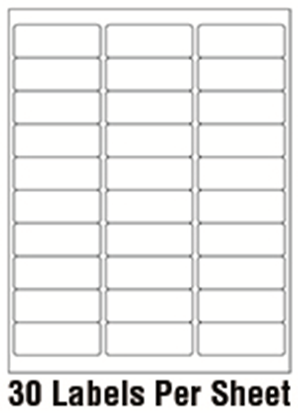 1" x 2 5/8" Rectangle 2 Color - 30/sheet