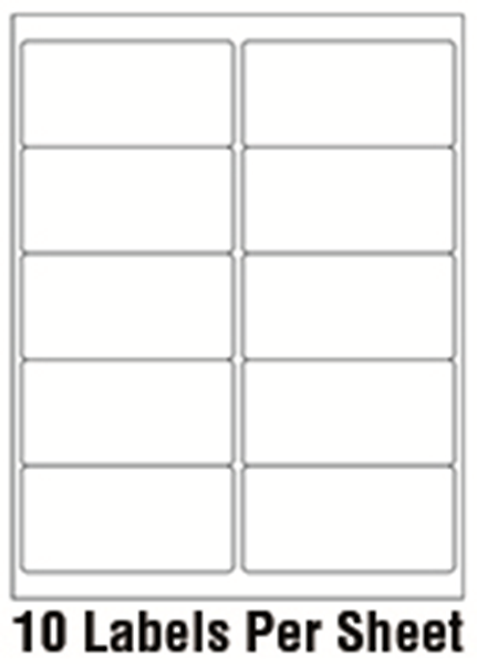 2" x 4" Rectangle 3 Color - no perforations - 10/sheet