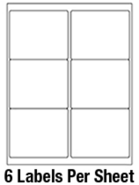 3 1/3" x 4" Rectangle 3 Color - no perforations - 6/sheet