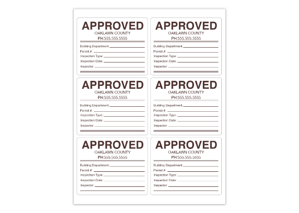 3 1/4" x 4" Rectangle 1 Color - 6/sheet