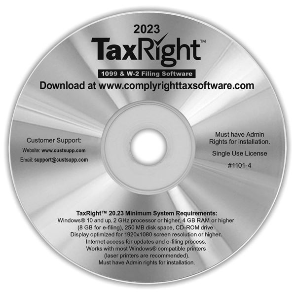 TFP 20.21 Software for W2 &  1099s