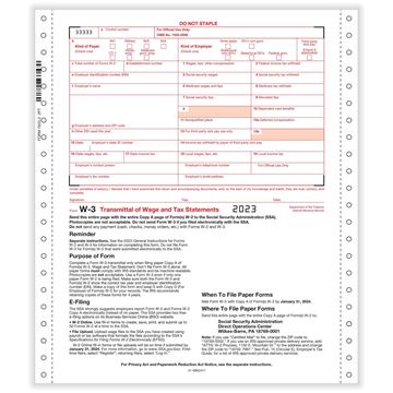 W3 Transmittal of Income 2part 1wide Carbonless
