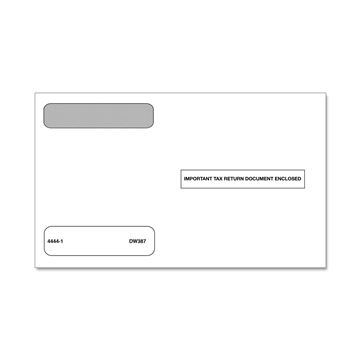 Double Window Envelope for 4Up Horizontal W2's Self Seal