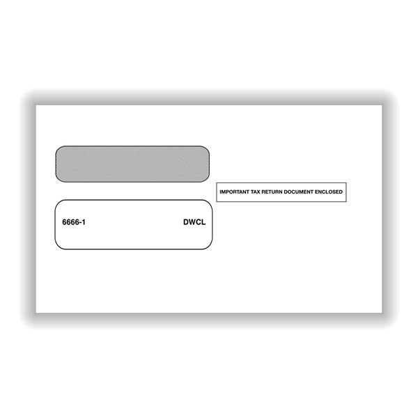 Double Window Envelope for official 2Up W2's