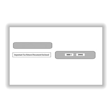 Double Window Envelope for 4Up Box W2's Self Seal