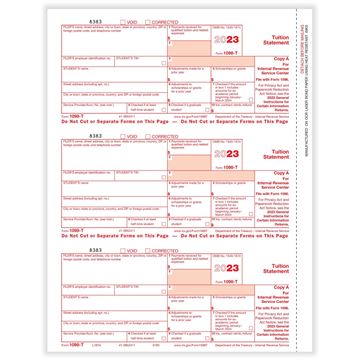 1098T TUITION PAYMENTS STATEMENT FED COPY A CUT SHEET/100 per PK