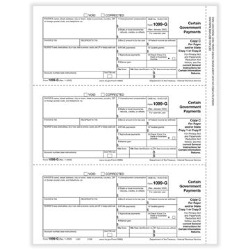 1099G CERTAIN GOVERNMENT PAYER OR STATE COPY C CUT SHEET/100 per PK