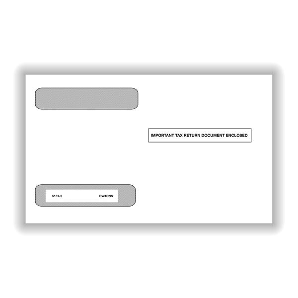 DOUBLE WINDOW ENVELOPE FOR 4UP HORIZONTAL W2 SELF SEAL (5218)/25 per PK