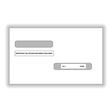 DOUBLE WINDOW ENVELOPE FOR 4UP BOX W2 & 1099'S SELF SEAL (5216 AND 5175)/25 per PK