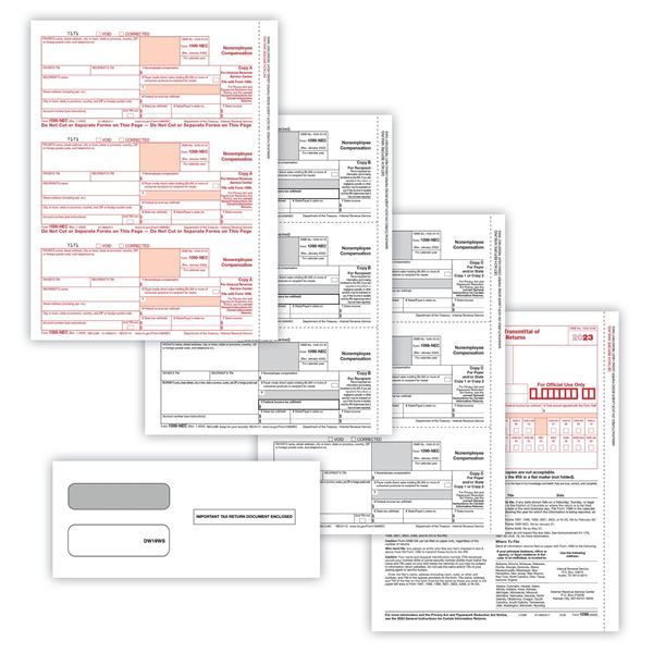 1099 NEC LASER PACKAGED SET 3PART WITH ENVELOPE (50 EMPLOYEES)/50 per PK