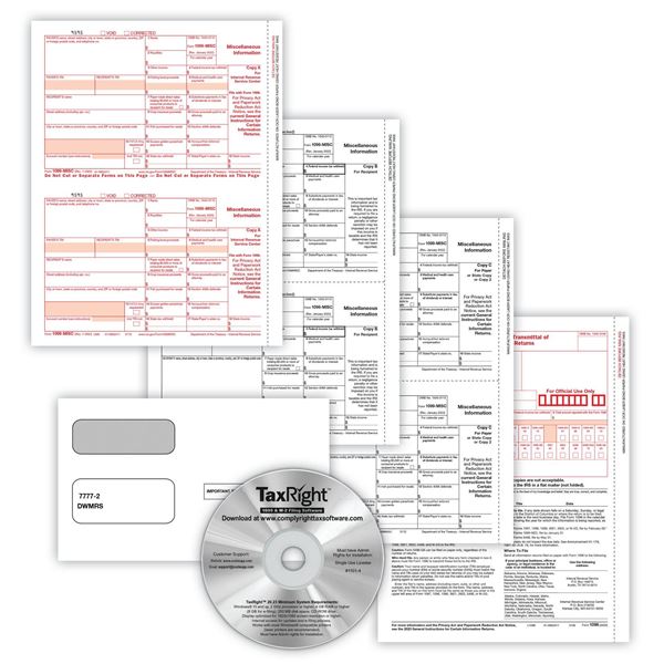 COMPLYRIGHT 1099 MISC 4PART KIT WITH ENVELOPES (50 EMPLOYEES)/50 per PK