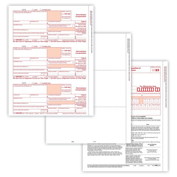1099 NEC LASER PACKAGED BLANK SET 5PART (50 EMPLOYEES)/50 per PK