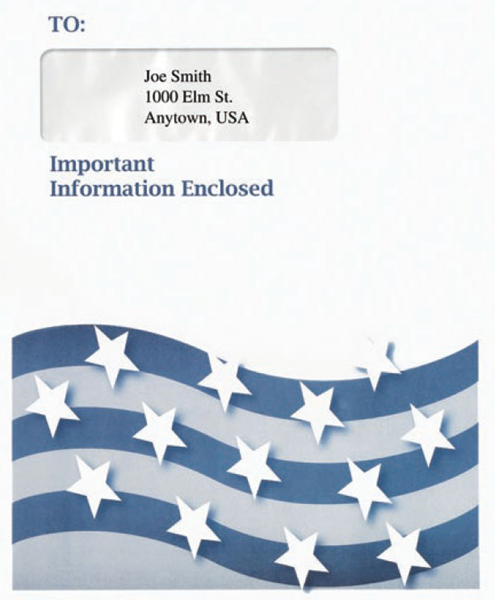 Stars & Bars Multi Envelope (50 Per Pack)