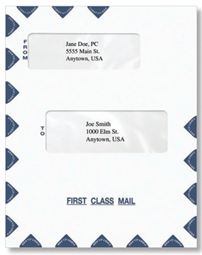 Offset Window First Class Mail Envelope (Moisture Seal), 9-1/2" X 12"
