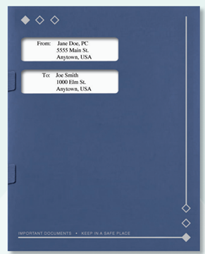 Linen Folder With Small Window Dark Blue (50 Per Pack)