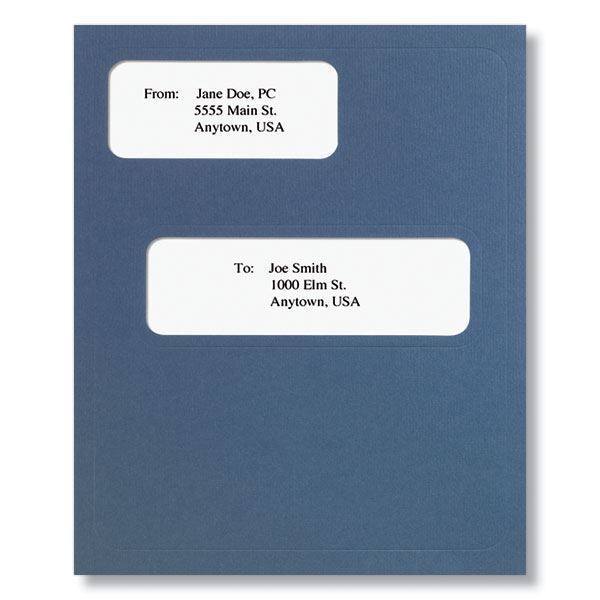 Offset Window Folder (Blue), 8-1/2" X 11-1/4"