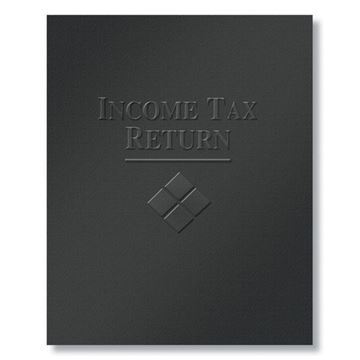 Embossed Folder With Expanding Pocket (Black), 9" X 12"