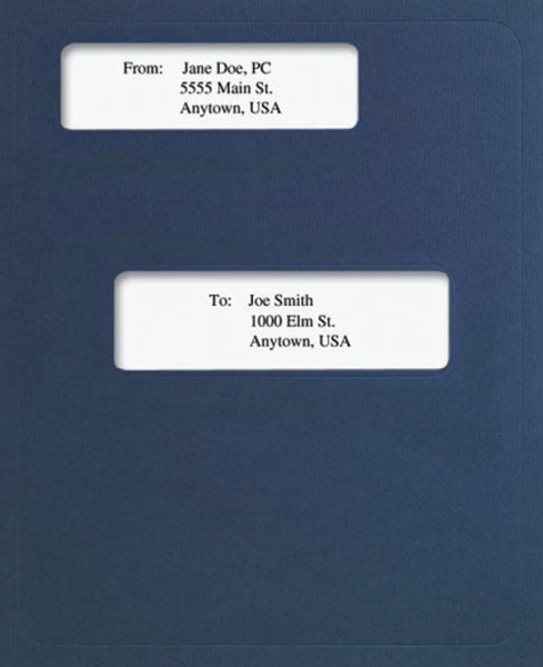 Offset Window Folder Light Blue (50 Per Pack)