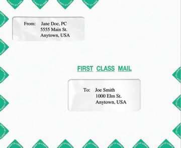 Landscape Small Double Window Envelope (Moisture Seal), Software Compatible, 9-1/2" X 11-1/2"