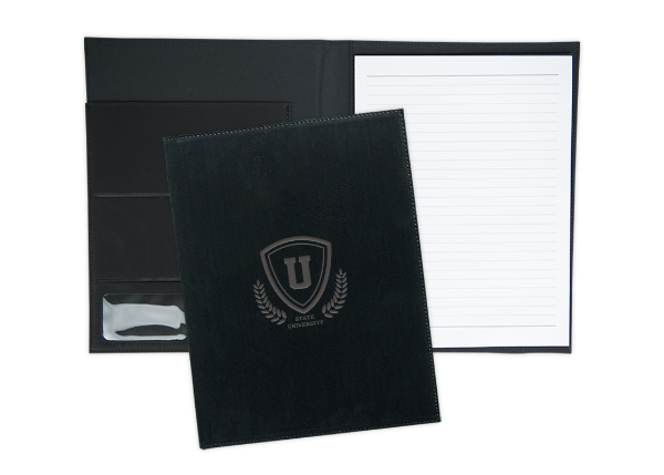 Standard Portfolio || Custom Awards & Gifts || Black, Center Imprint, 12" x 9 1/2"