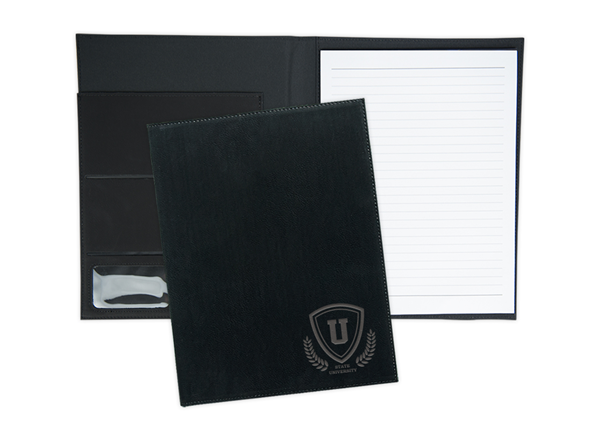 Standard Portfolio || Custom Awards & Gifts || Black, Corner Imprint, 12" x 9 1/2"