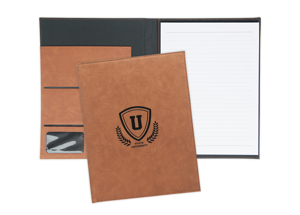 Standard Portfolio || Custom Awards & Gifts || Brown, Center Imprint, 12" x 9 1/2"