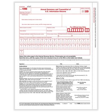 1096 Annual Summary & Transmittal Cut Sheet