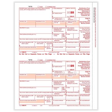 1099R RETIREMENT FED COPY A CUT SHEET/1000 per CTN