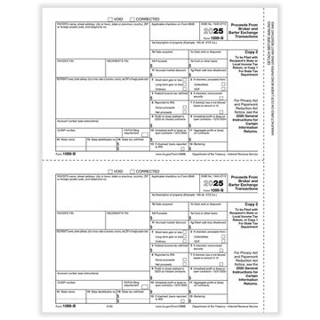 LASER 1099-B, 2-Up, State or Local Copy 2/1 (Broker)/25 PER PK