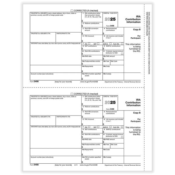 LASER 5498-IRA Participant Copy B