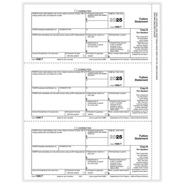 1098T Tuition Payments Statement Student Copy B Bulk PK