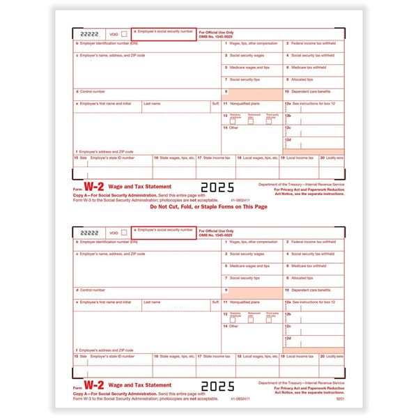 LASER W-2 COPY A/25 per pk