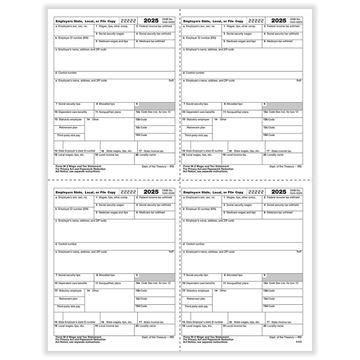 LASER W-2 4UP EMPLOYERS COPY 111D/25 per pk
