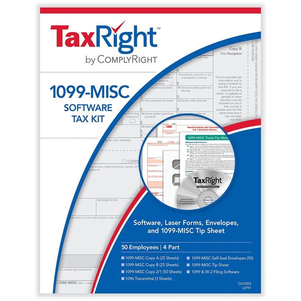 COMPLYRIGHT 1099 MISC 4PART KIT WITH ENVELOPES (50 EMPLOYEES)/50 per PK