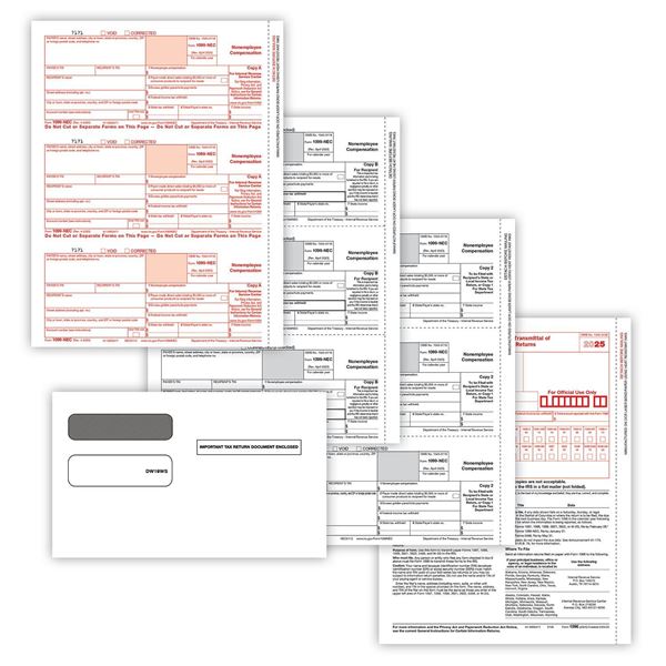 1099 NEC LASER PACKAGED SET 3PART WITH ENVELOPE (50 EMPLOYEES)/50 per PK