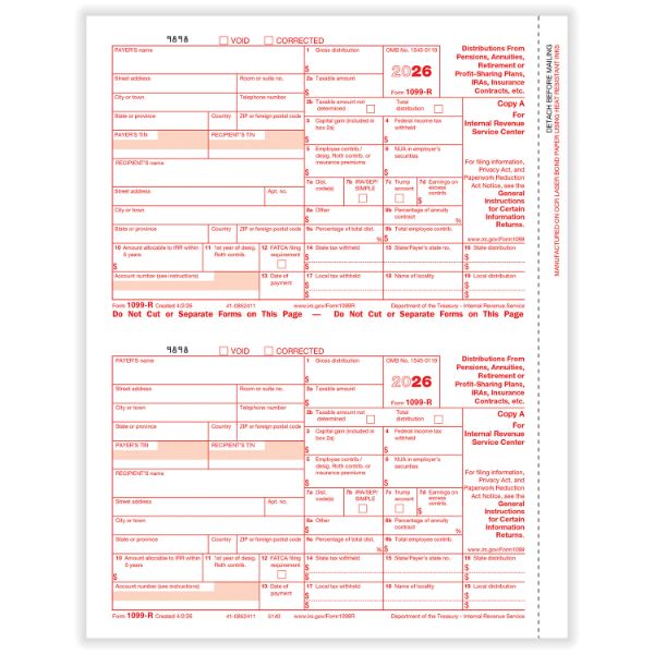 1099R RETIREMENT FED COPY A - 25/PK