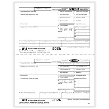W2 EMPLOYEE COPY B - 25/PK