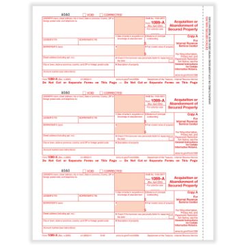 1099A-50/PK-ACQUISITION FED COPY A CUT SHEET