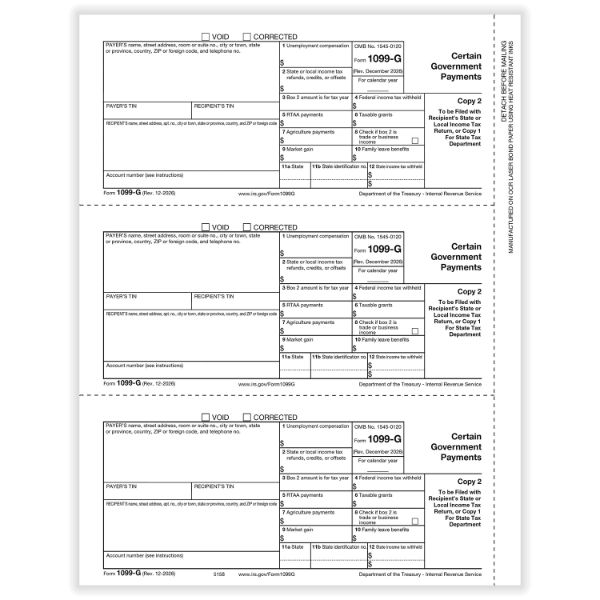 1099G-50/PK-CERTAIN GOVERNMENT PAYER OR STATE COPY C CUT SHEET