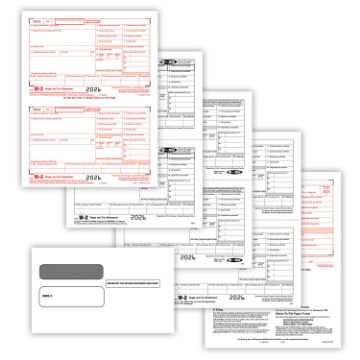 W2 LASER PACKAGED SET 8PART WITH ENVELOPE (50 EMPLOYEES)/50 per PK