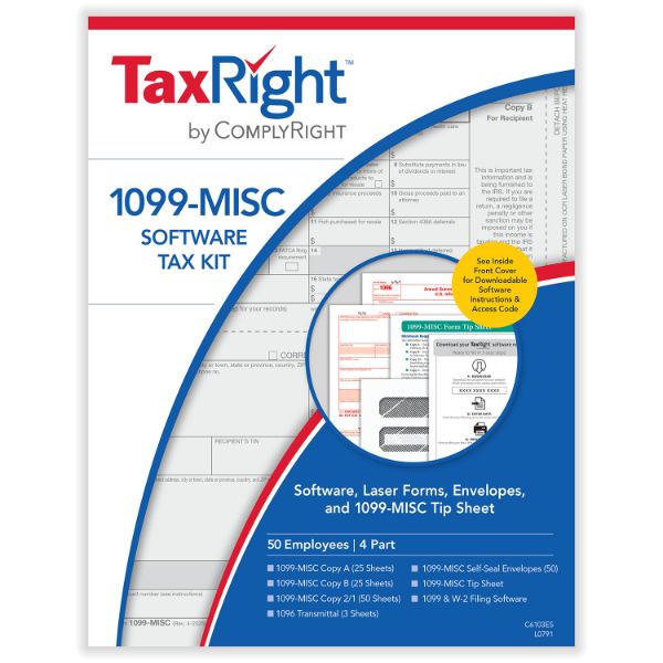 COMPLYRIGHT 1099 MISC 4PART KIT WITH ENVELOPES (50 EMPLOYEES)/50 per PK