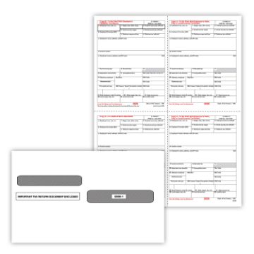 W2 Laser Packaged Set Employee Copy Only 4Up Box W/Envelopes (25 Employees)