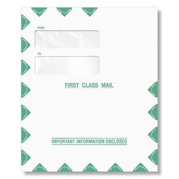 Portrait Double Window Envelope (Moisture Seal), Software Compatible, 9-1/2" X 11-1/2"