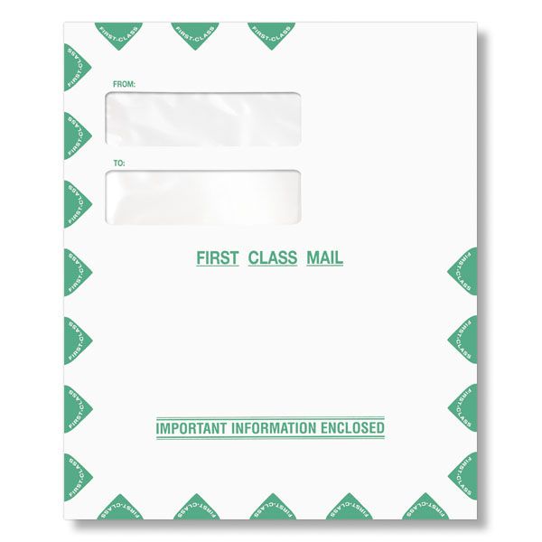Portrait Double Window Envelope (Moisture Seal), Software Compatible, 9-1/2" X 11-1/2"