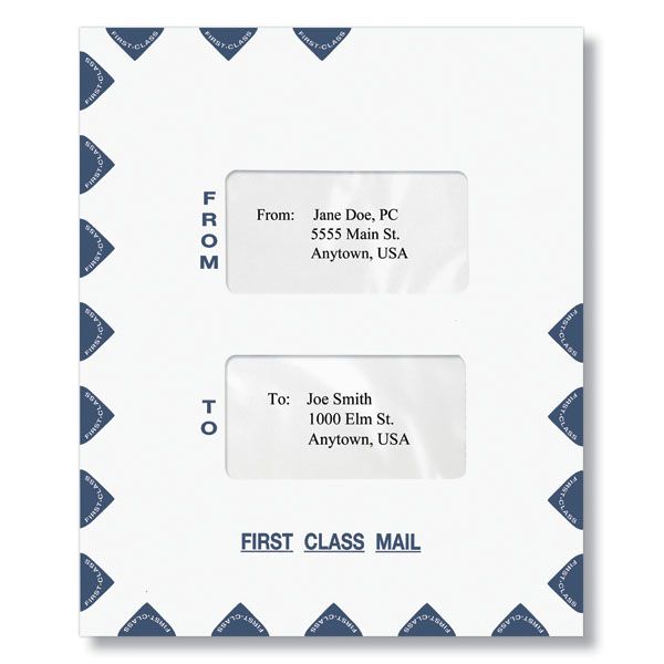 Portrait-Style Double Window Envelope (Moisture Seal), 9-1/2" X 11-1/2"