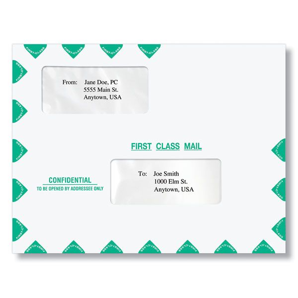 Double Window Envelope (Moisture Seal), 10" X 13"