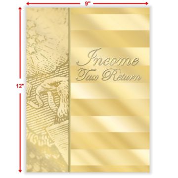 Standard Income Tax Return Folder (Gold), 9" X 12"